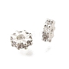 Brass Micro Pave Clear Cubic Zirconia Beads KK-K300-02A-S-1