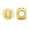 Brass Micro Pave Clear Cubic Zirconia Beads KK-T030-LA843-UX3-1