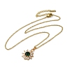 Brass Micro Pave Cubic Zirconia Flower Pendant Necklaces for Women NJEW-E106-03KCG-02-2