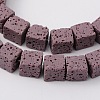 Synthetic Lava Rock Bead Strands G-N0104-8mm-16-1