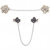 2Pcs 2 Styles Alloy Rhinestone Collar Clips AJEW-BM0001-47-1