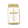 Brass with White Enamel Pendants KK-CBA8E93-04A-1