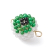 Halloween Glass Peal & Glass Seed Beaded Round Eye Links Connector Charms PALLOY-MZ00948-01-3