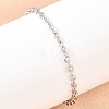 201 Stainless Steel Oval Link Chain Bracelets for Women BJEW-G767-01F-P-1