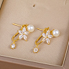 Elegant Brass Pave Clear Cubic Zirconia Stud Earrings WX5814-1