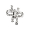 Brass Clear Cubic Zirconia Fold Over Clasps KK-M306-03P-1