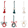 Crafans 2 Sets 2 Style Christmas Theme Cotton Weave Pendant Decorations Sets HJEW-CF0001-11-1