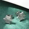 Non-Tarnish 304 Stainless Steel Spider Web Stud Earrings X-EJEW-G294-01P-7