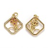 Brass Micro Pave Cubic Zirconia Pendants ZIRC-L100-027G-2