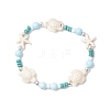 Dyed Synthetic Turquoise & Natural Howlite Beads Bracelets for Women BJEW-JB11794-01-2