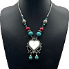 Fashion Unisex Alloy Synthetic Turquoise Pendant Necklaces YH1785-9-1