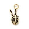 Brass Micro Pave Cubic Zirconia Pendants KK-M295-05G-1