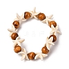 Beach Starfish Dyed Synthetic Turquoise Stretch Bracelets BJEW-JB10289-02-1