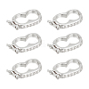 6Pcs Rack Plating Brass Micro Pave Cubic Zirconia Twister Clasps ZIRC-UN0001-08P-1
