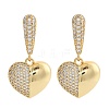 Brass Micro Pave Clear Cubic Zirconia Dangle Stud Earrings for Women EJEW-F352-05G-01-2