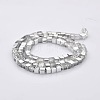 Half Plated Clear Glass Faceted Cube Beads Strands GLAA-A031-6mm-HP02-2