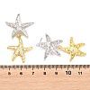 Brass Micro Pave Cubic Zirconia Dangle Stud Earrings EJEW-G471-29C-GP-5