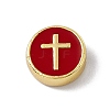 Real 18K Gold Plated Brass Enamel Beads LS-KK-F814-04G-04-1