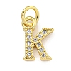 Initial Letter Brass with Cubic Zirconia Charms KK-Q814-26K-G-1