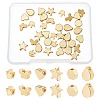 36Pcs 6 Style Brass Beads KK-FH0002-90-1