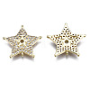 Brass Micro Pave Clear Cubic Zirconia Pendants ZIRC-S069-033G-2