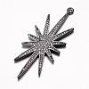 Brass Micro Pave Cubic Zirconia Big Pendants ZIRC-G050-03B-2