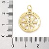 Rack Plating Brass Micro Pave Cubic Zirconia Pendants KK-Z071-62C-02G-3