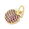 Brass Micro Pave Cubic Zirconia Pendants KK-S511-03F-G-2