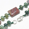 Natural Indian Agate Beaded Necklaces NJEW-S395-12-2