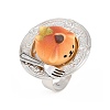 Afternoon Tea Resin & Plastic Adjustable Finger Rings for Women RJEW-K317-01D-2