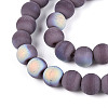 Frosted Opaque Glass Beads Strands GLAA-T032-P6mm-MBB15-3