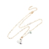 304 Stainless Steel Enamel Cute Cat Shape with Flower Pendant Necklaces for Women SA-CBA8F25-01A-2