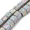 Blaking Painted Natural Lava Rock Beads Strands G-B086-B01-01A-1