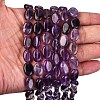 Natural Amethyst Flat Oval Bead Strands G-M206-20-3