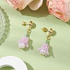 Handmade Glass Seed Beads Flower Stud Earrings EJEW-MZ00277-04-2