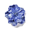 Synthetic Shell Dyed Carved Flower Connector Charms SHEL-D081-01E-1