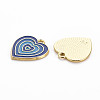 Rack Plating Light Gold Alloy Enamel Pendants ENAM-Q444-014E-RS-2