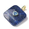 Dyed Natural Lapis Lazuli Faceted Pendants G-C274-03G-2