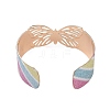Butterfly Alloy Open Cuff Bangles for Women BJEW-L686-01A-3