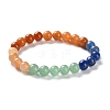 Natural Aventurine Beaded Stretch Bracelets for Women Men BJEW-C081-02-2