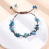 Adjustable Natural Apatite Braided Bead Bracelets for Women BJEW-U035-02N-1