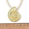 Ocean Brass Conch Shell Shaped Pendant Twisted Nylon Cord Necklaces NJEW-JN06414-3