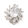 Brass Pave Clear Cubic Zirconia Connector Charms KK-S389-40P-1