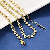 Brass Heart Link Chain Necklaces NJEW-M108-27G-4