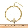 Brass Micro Pave Cubic Zirconia Link Bracelets BJEW-M050-04G-02-5