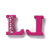 Spray Painted Zinc Alloy Slide Charms ALRI-WH0005-13L-2