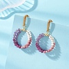 Natural Amethyst & Natural Rhodonite & Natural Ruby Faceted Round & Natural Cultured Freshwater Pearl Bead & 304 Stainless Steel Stud Dangle Earrings EJEW-JE07229-02-1