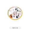 Flat Round Edge Golden Plated Resin Color Palette MRMJ-T077-10-2