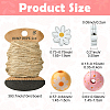 Flower & Round Natural Wooden Beads WOOD-YW001-76-3