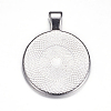 Flat Round Alloy Pendant Cabochon Settings LS-PALLOY-A15654-N-3